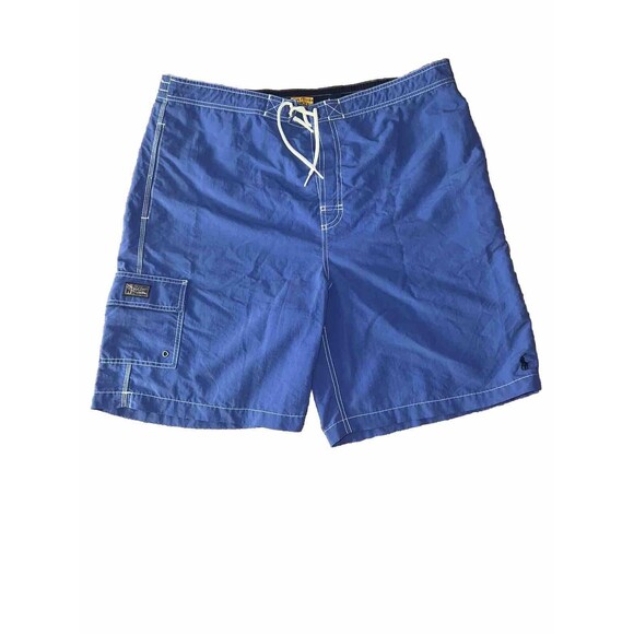 Polo Ralph Lauren Swim Trunks Mens 2XL Blue Mesh Lined Cargo - Picture 1 of 4